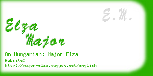 elza major business card
